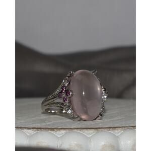 Rose Quartz Sterling Silver Ring 6.3G / Sz 7